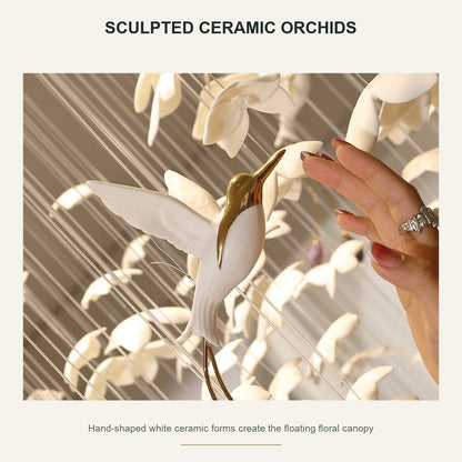 Orchivelle Ceramic Short Chandelier