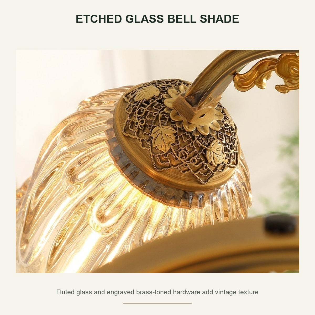 
Vintage Brass Floral crystal Chandelier