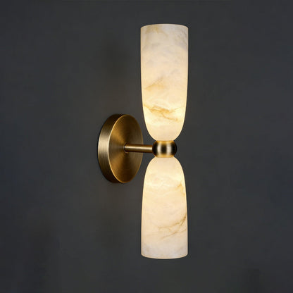 Double Alabaster Cylinder Wall Sconce
